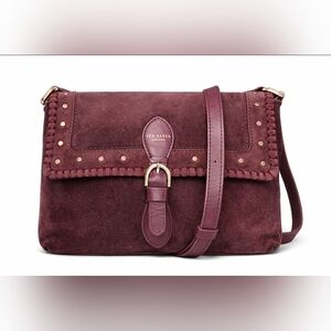 Ted Baker Burgundy Suede Crossbody Bag